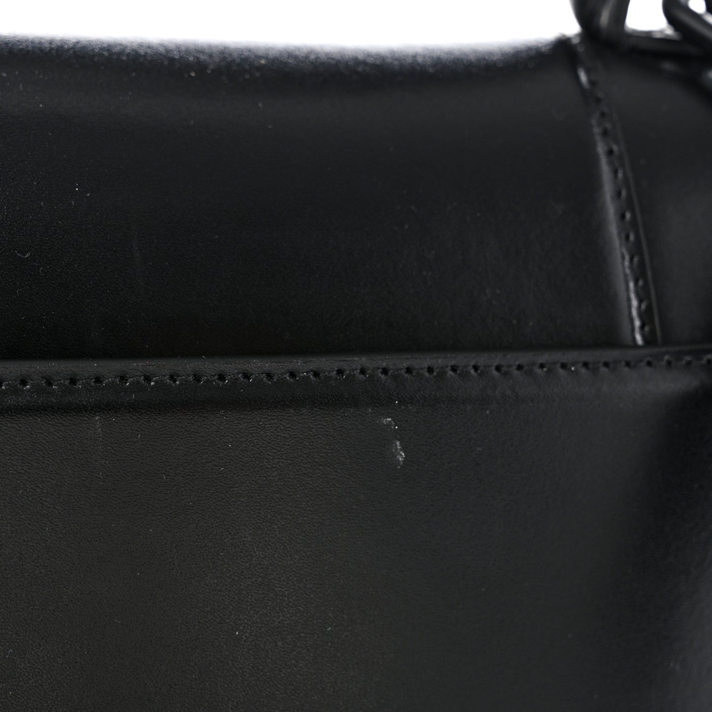 Shiny Box Calfskin Monochrome Small Hourglass Top Handle Bag Black