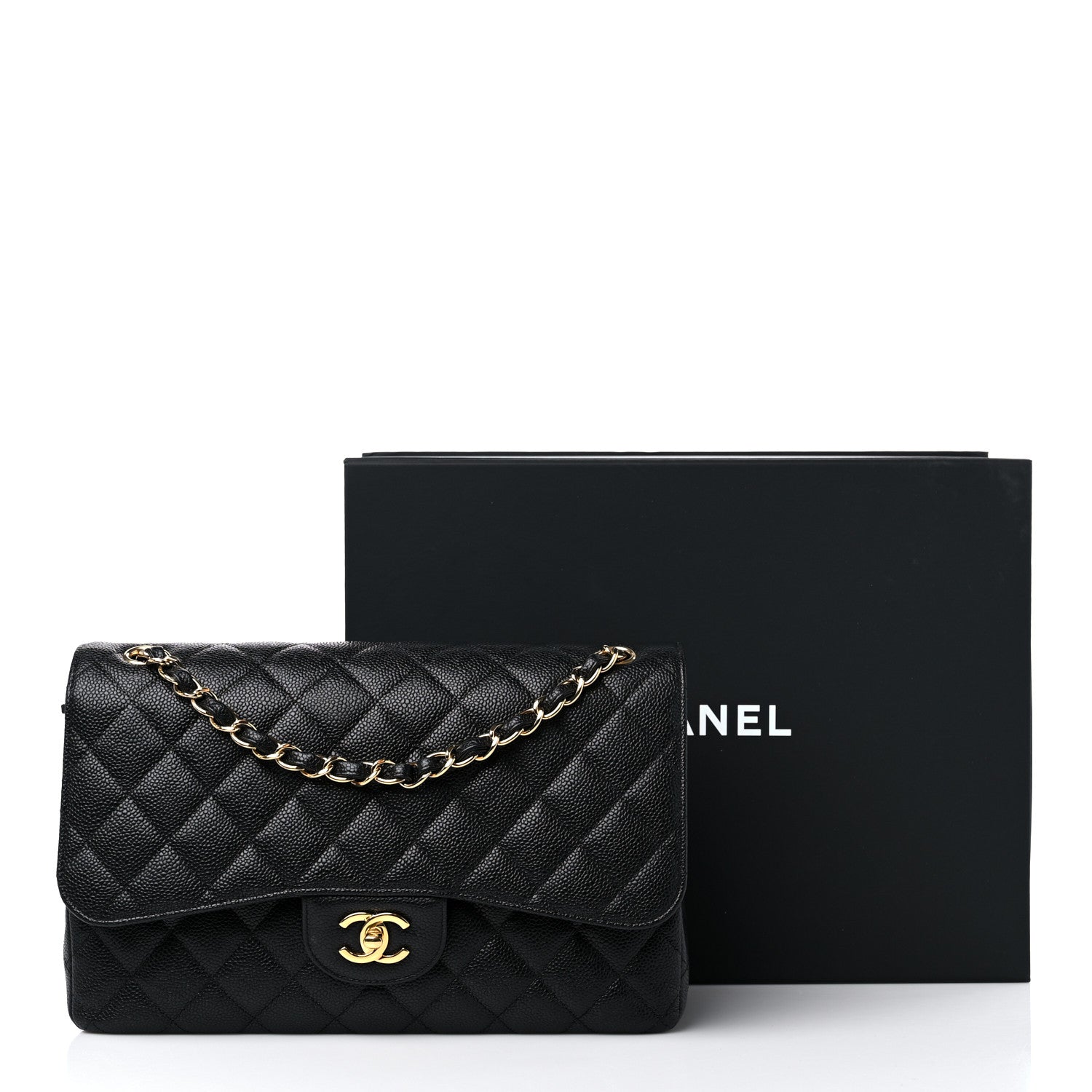 Chanel Caviar Quilted Jumbo Double Flap Black 11 of 11
