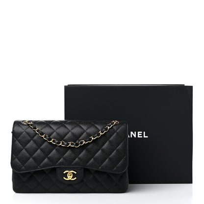 Chanel Caviar Quilted Jumbo Double Flap Black 11 of 11