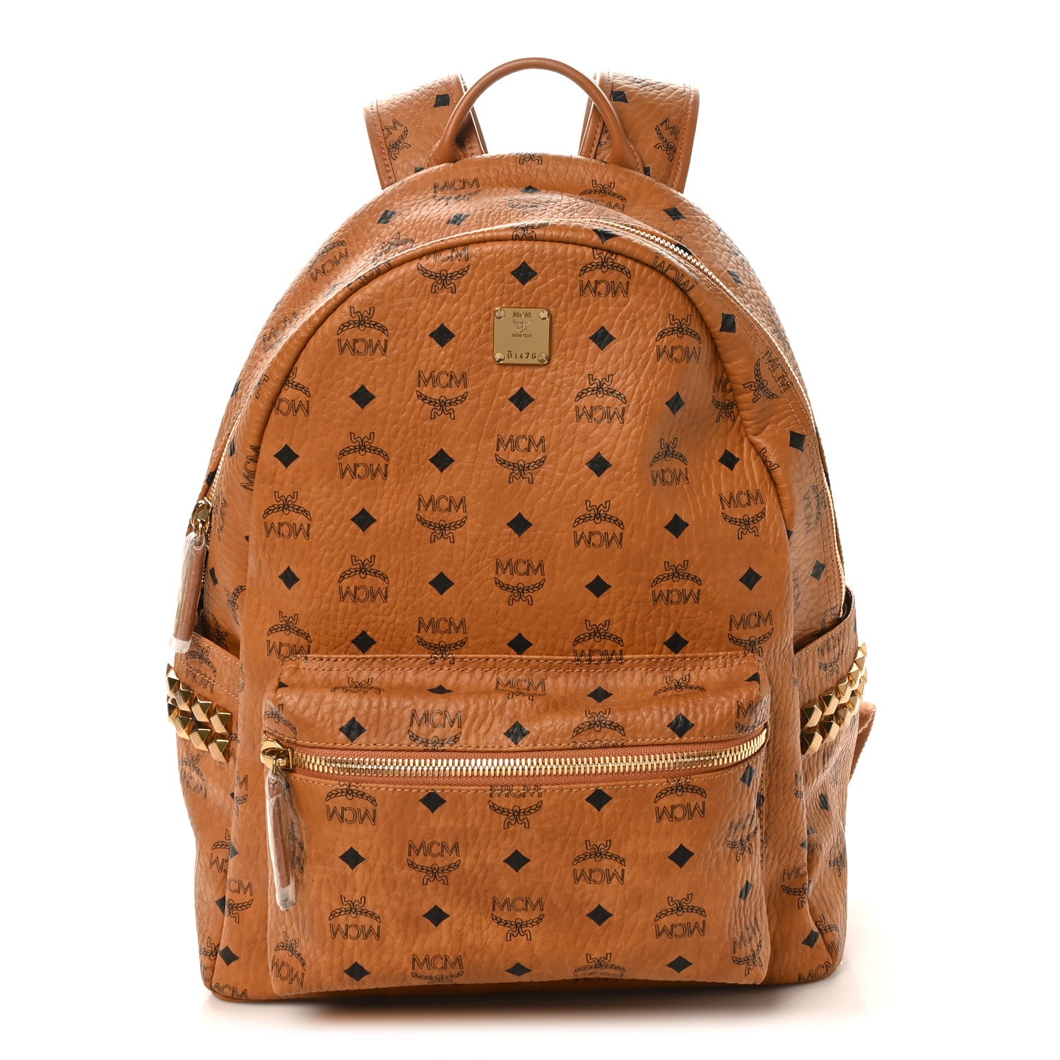 MCM Visetos Large Stark Backpack Cognac 1 of 9