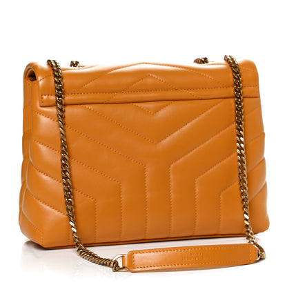 Saint Laurent Calfskin Y Quilted Monogram Small Loulou Chain Satchel Cheddar 3 of 12