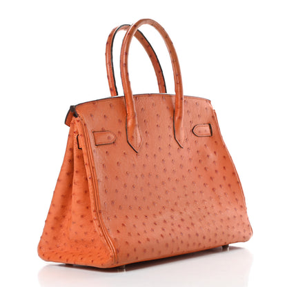 Hermes Ostrich Birkin 30 Orange 3 of 41