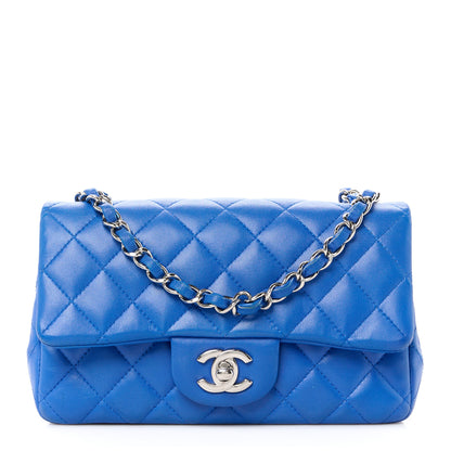 Chanel Lambskin Quilted Mini Rectangular Flap Blue 1 of 11