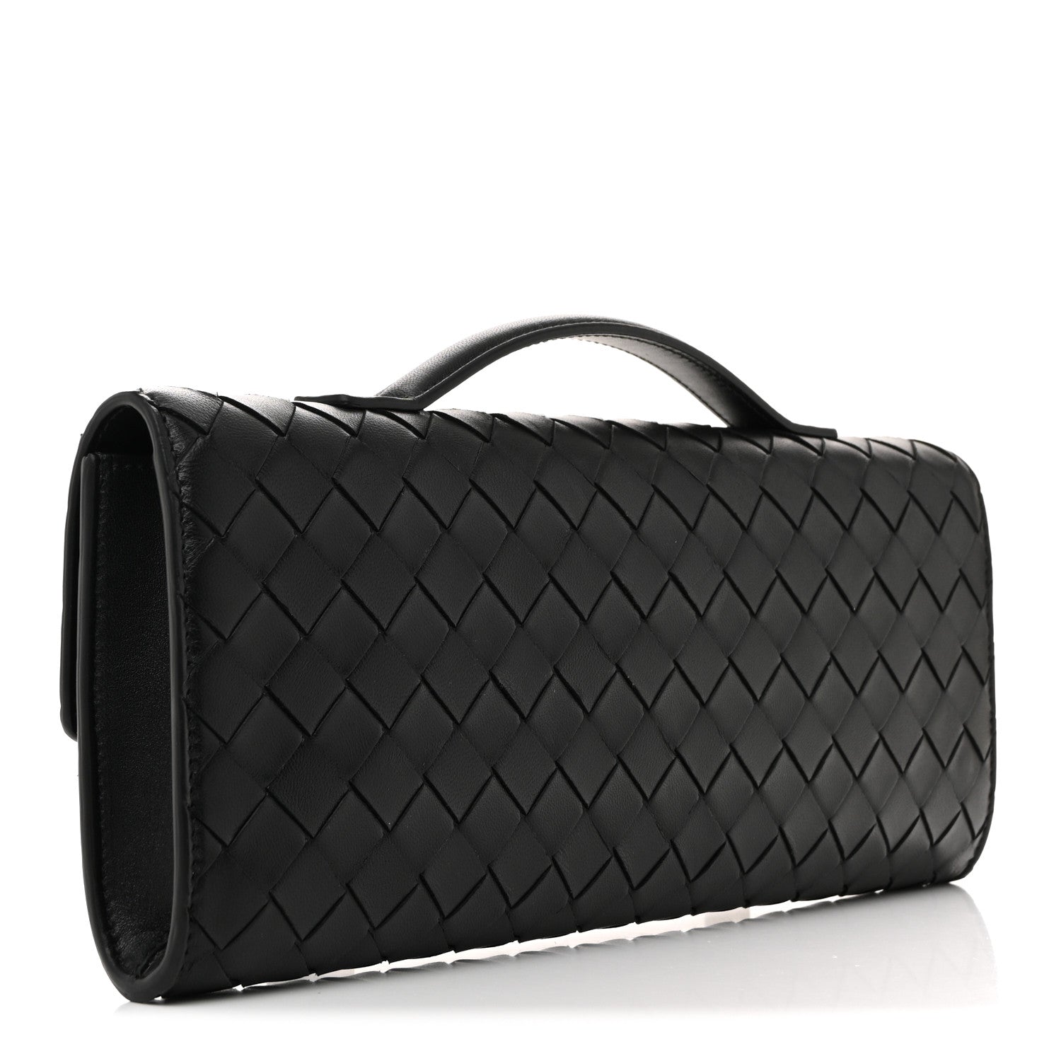 Bottega Veneta Nappa Intrecciato Long Andiamo Top Handle Clutch Black 3 of 7