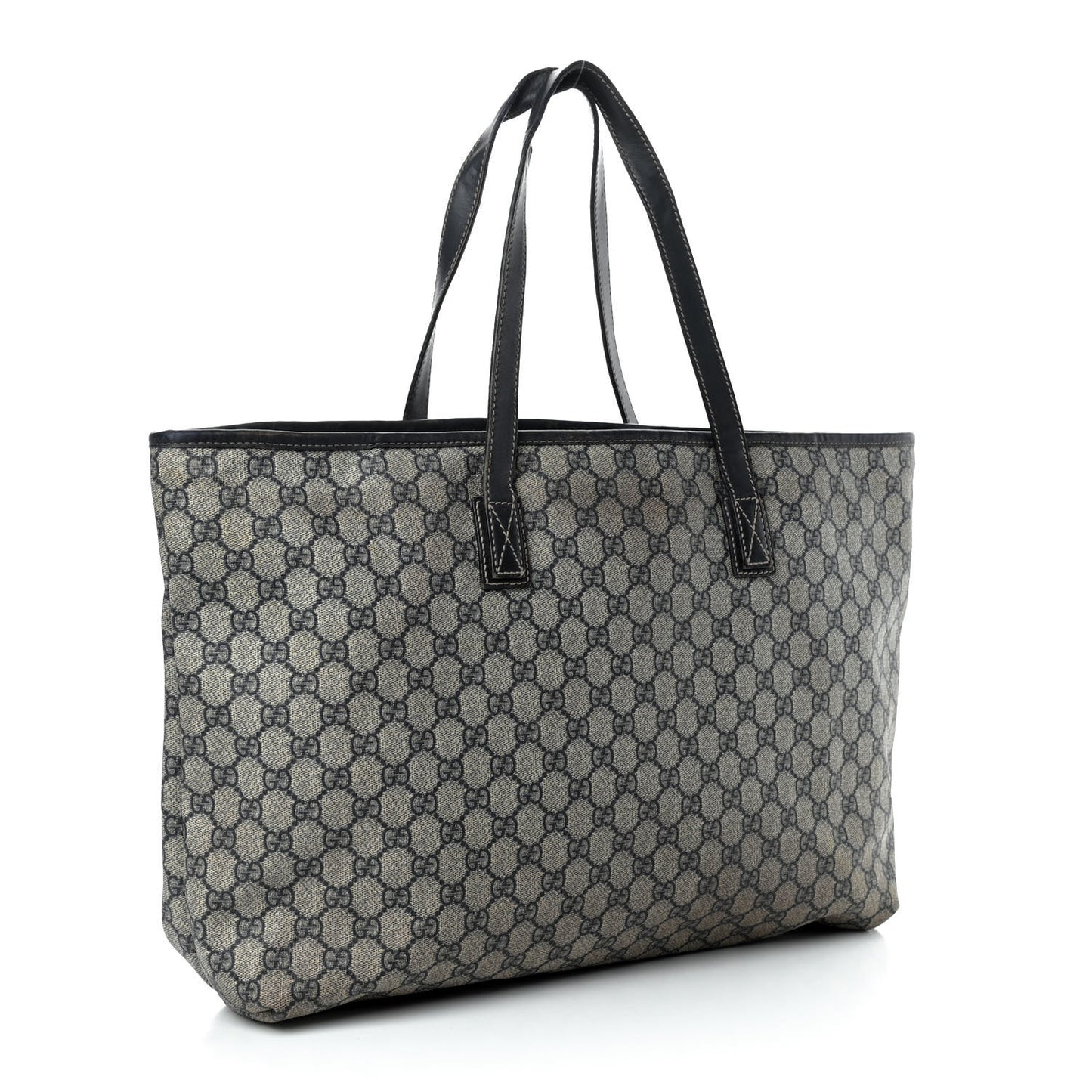 GG Supreme Monogram Large Zippered Shopping Tote Navy