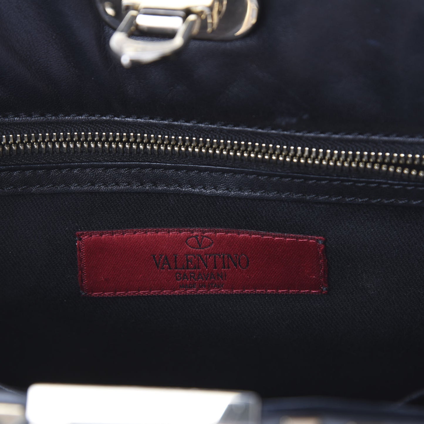 Vitello Rockstud Shoulder Satchel Black