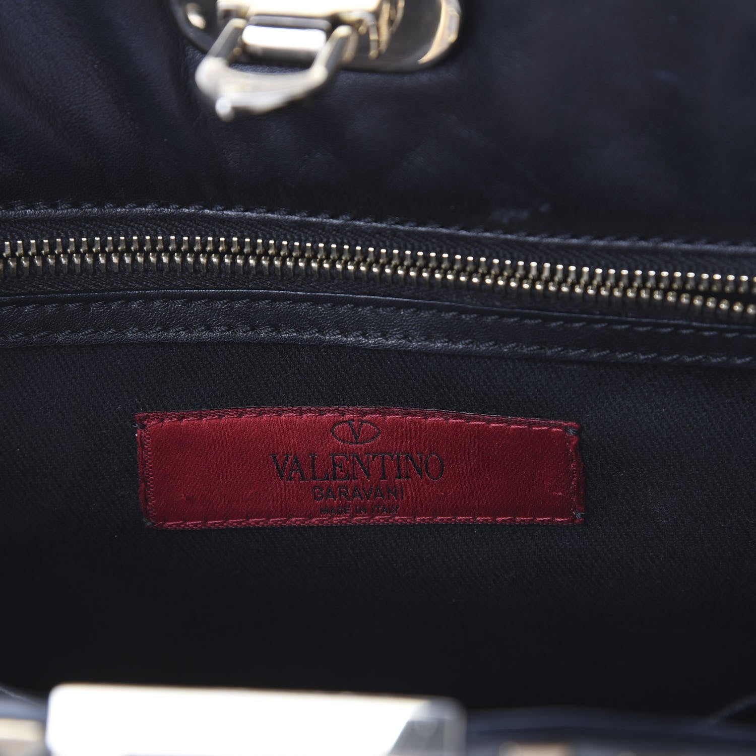 Valentino Garavani Vitello Rockstud Shoulder Satchel Black 7 of 7