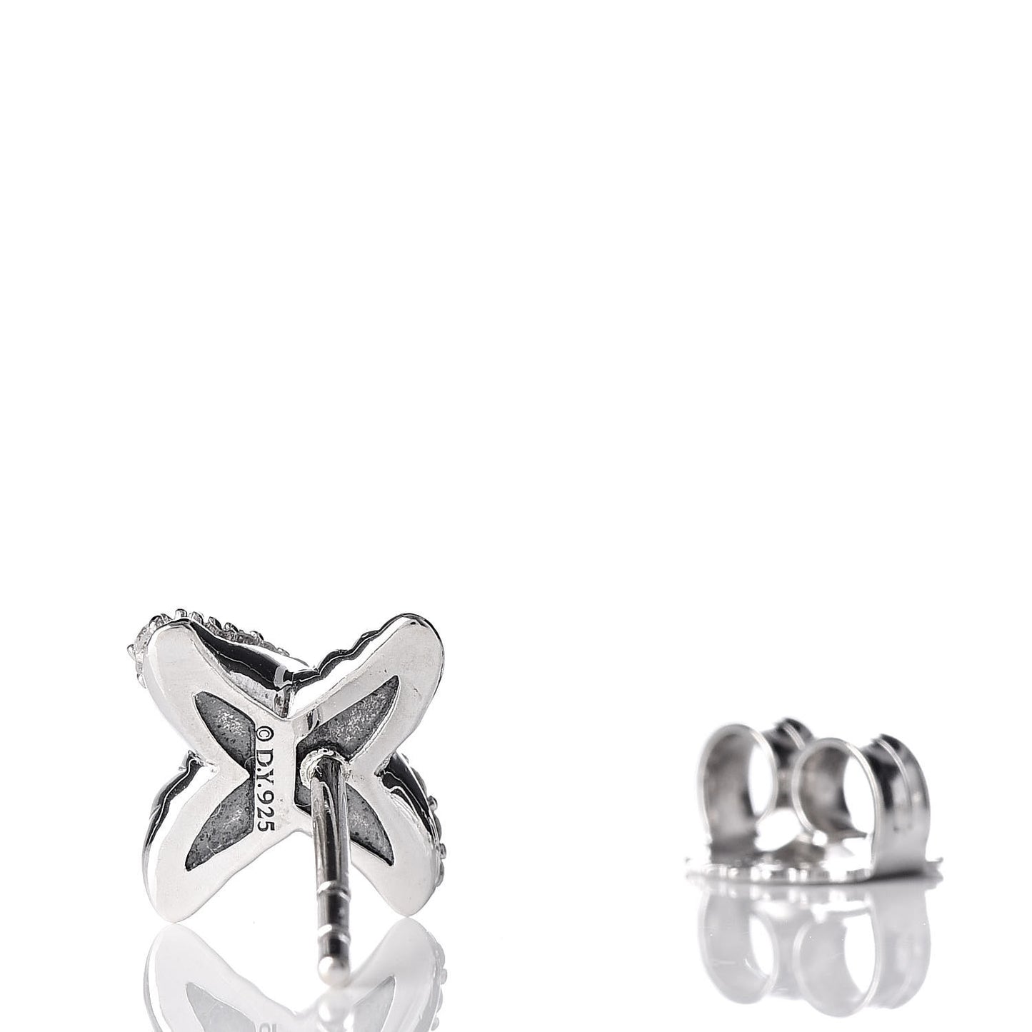 Sterling Silver Diamond 8mm X Earrings