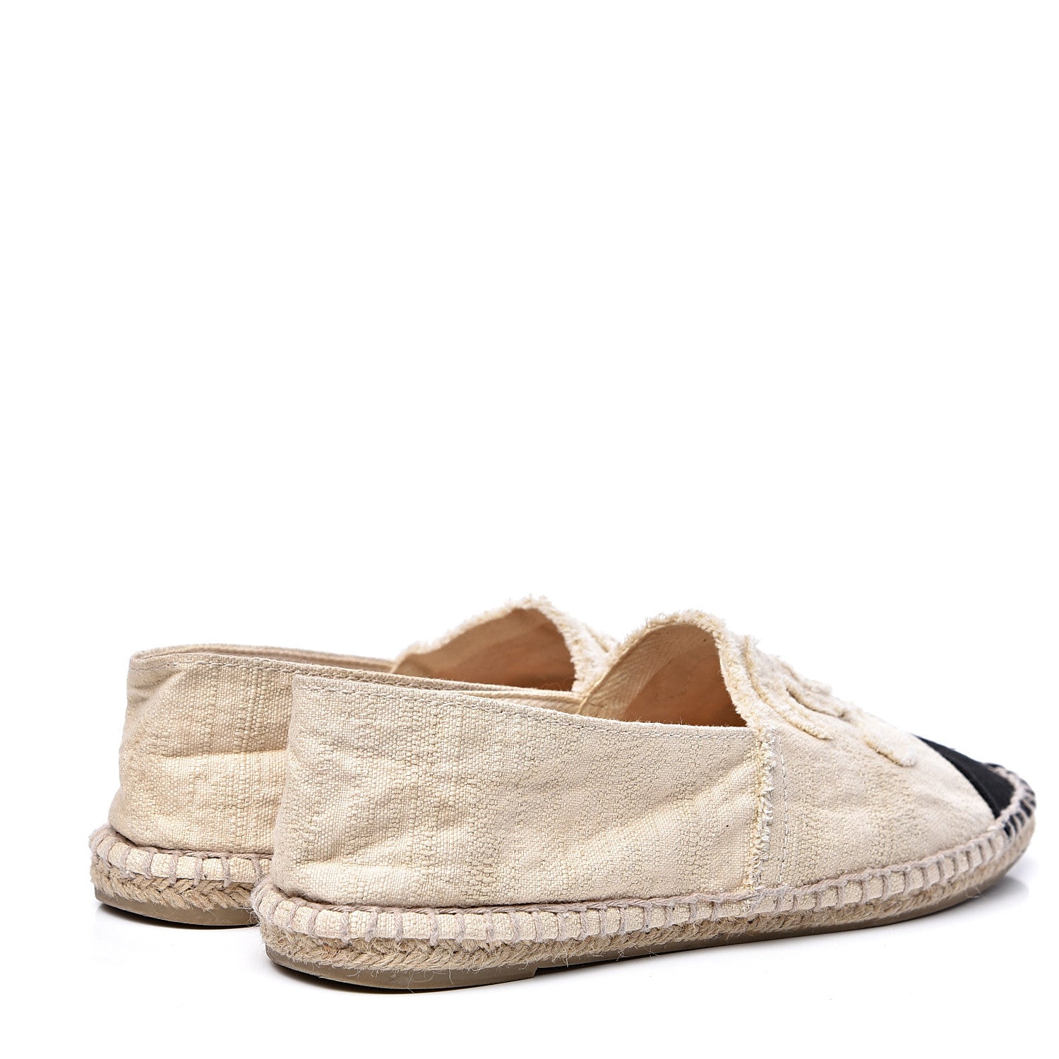 Chanel Linen CC Espadrilles 39 Beige Black 4 of 9