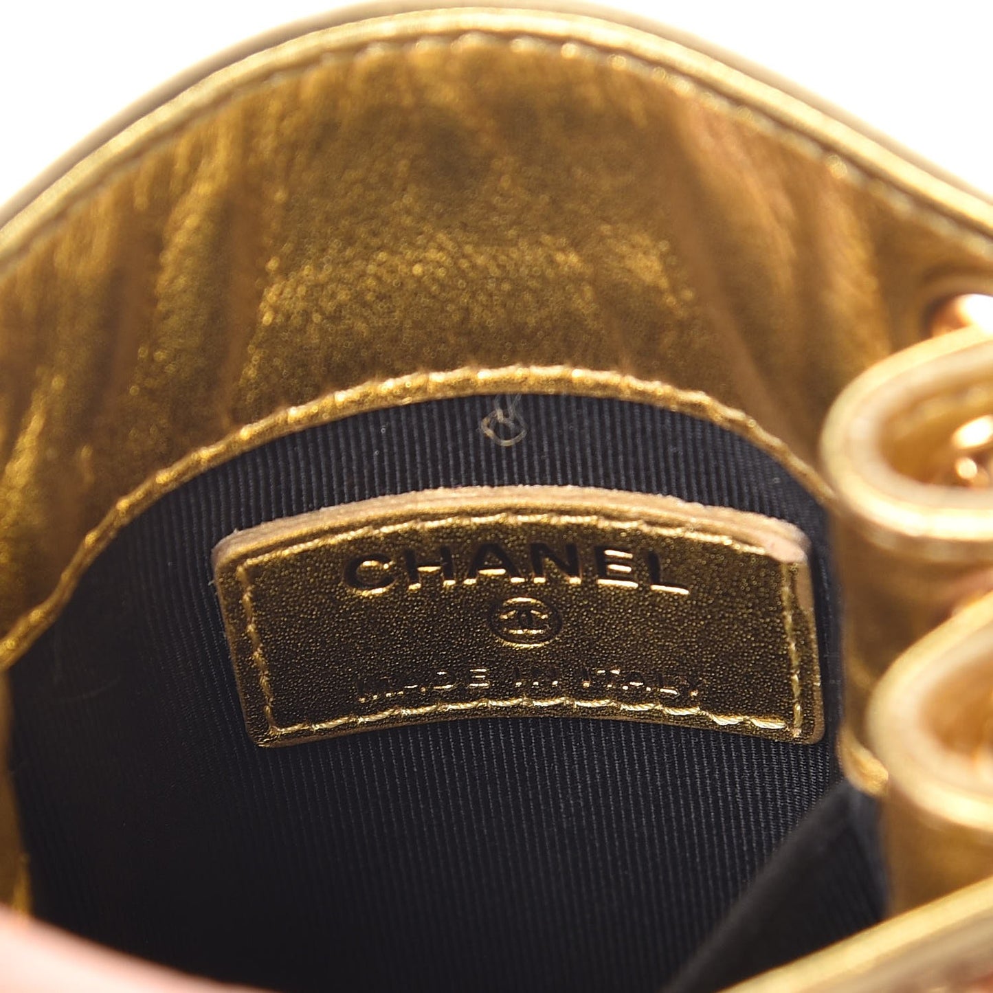 Metallic Patent Crossbody CC Phone Holder Gold