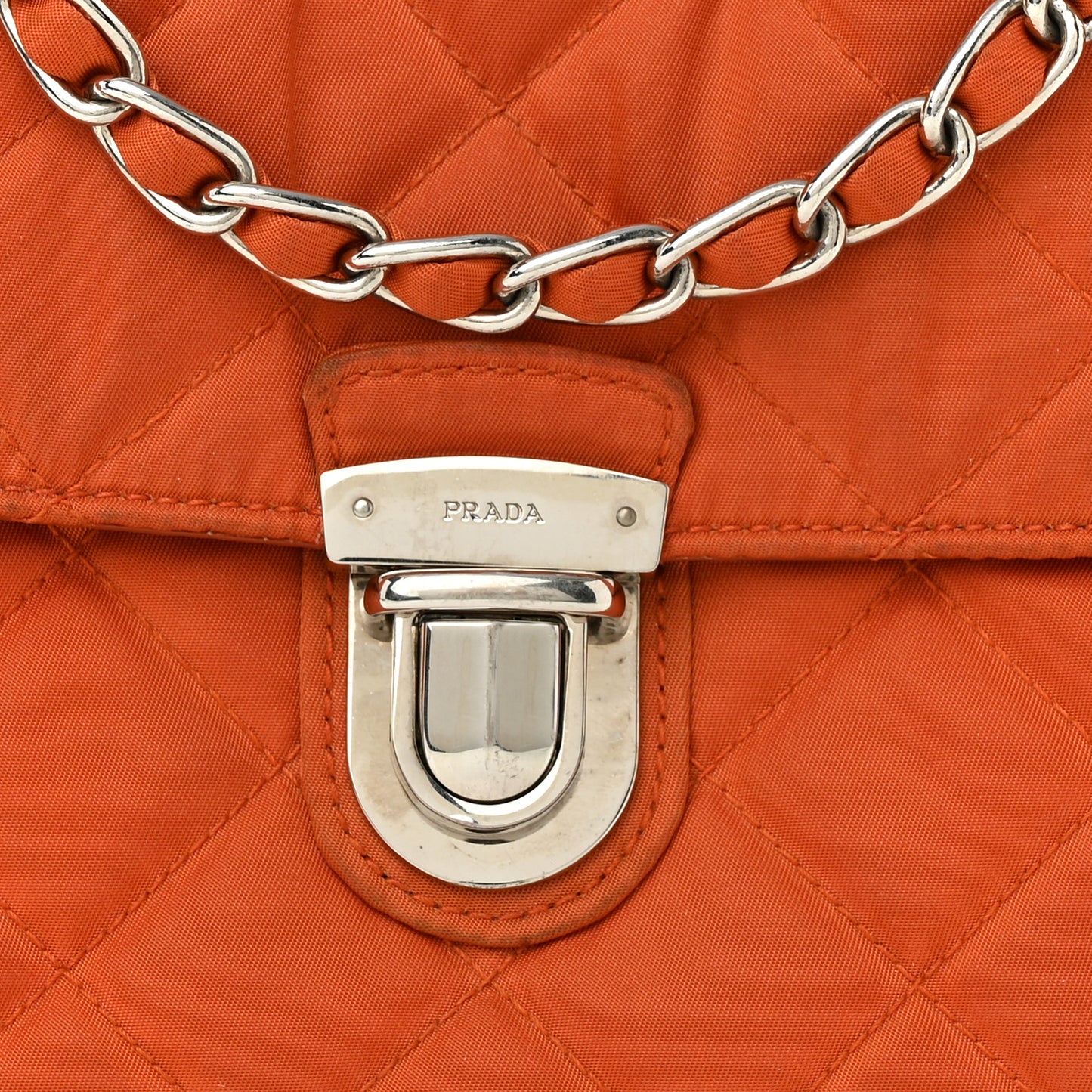 Nylon Tessuto Impuntu Quilted Flap Orange