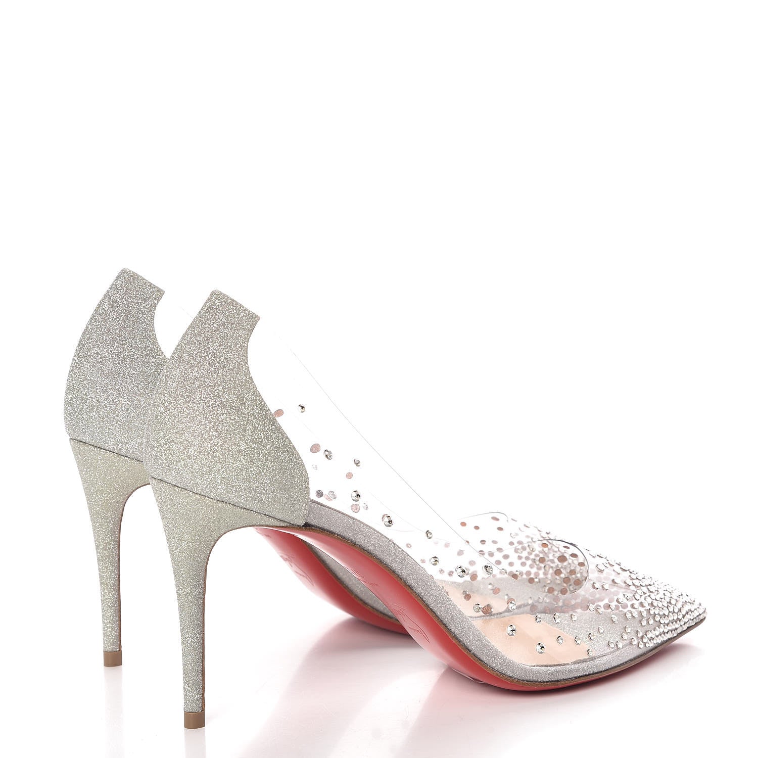 Christian Louboutin PVC Glitter Degrastrass 85 Pumps 37.5 Silver 4 of 10