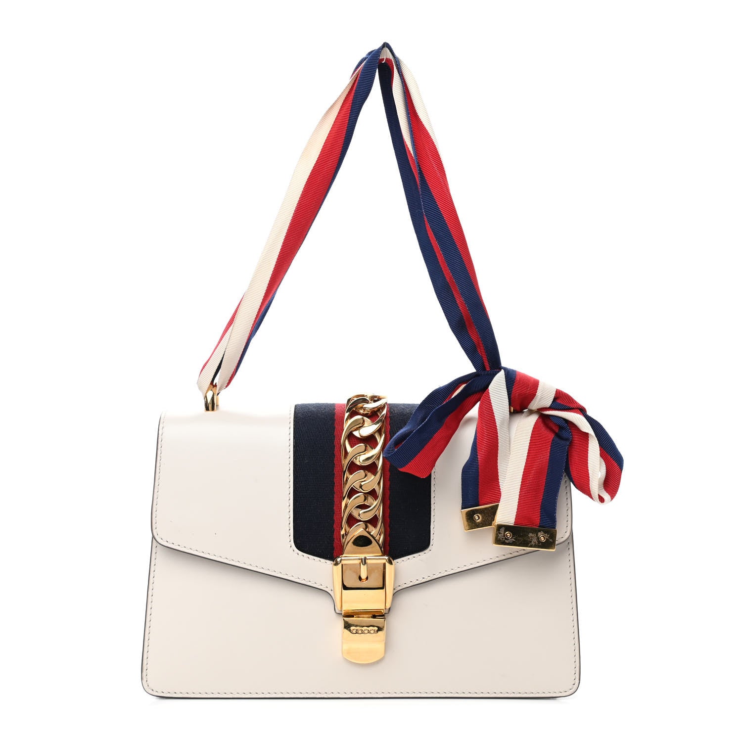 Gucci Calfskin Small Sylvie Shoulder Bag Off White 1 of 4