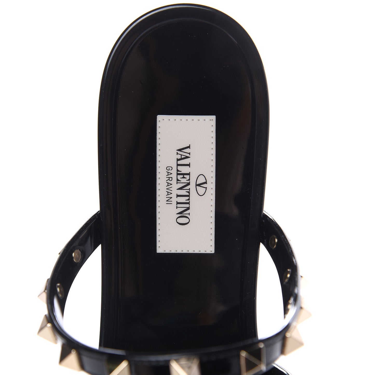 PVC Jelly Rockstud Caged Flat Thong Sandals 41 Black