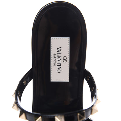 Valentino Garavani PVC Jelly Rockstud Caged Flat Thong Sandals 41 Black 6 of 8