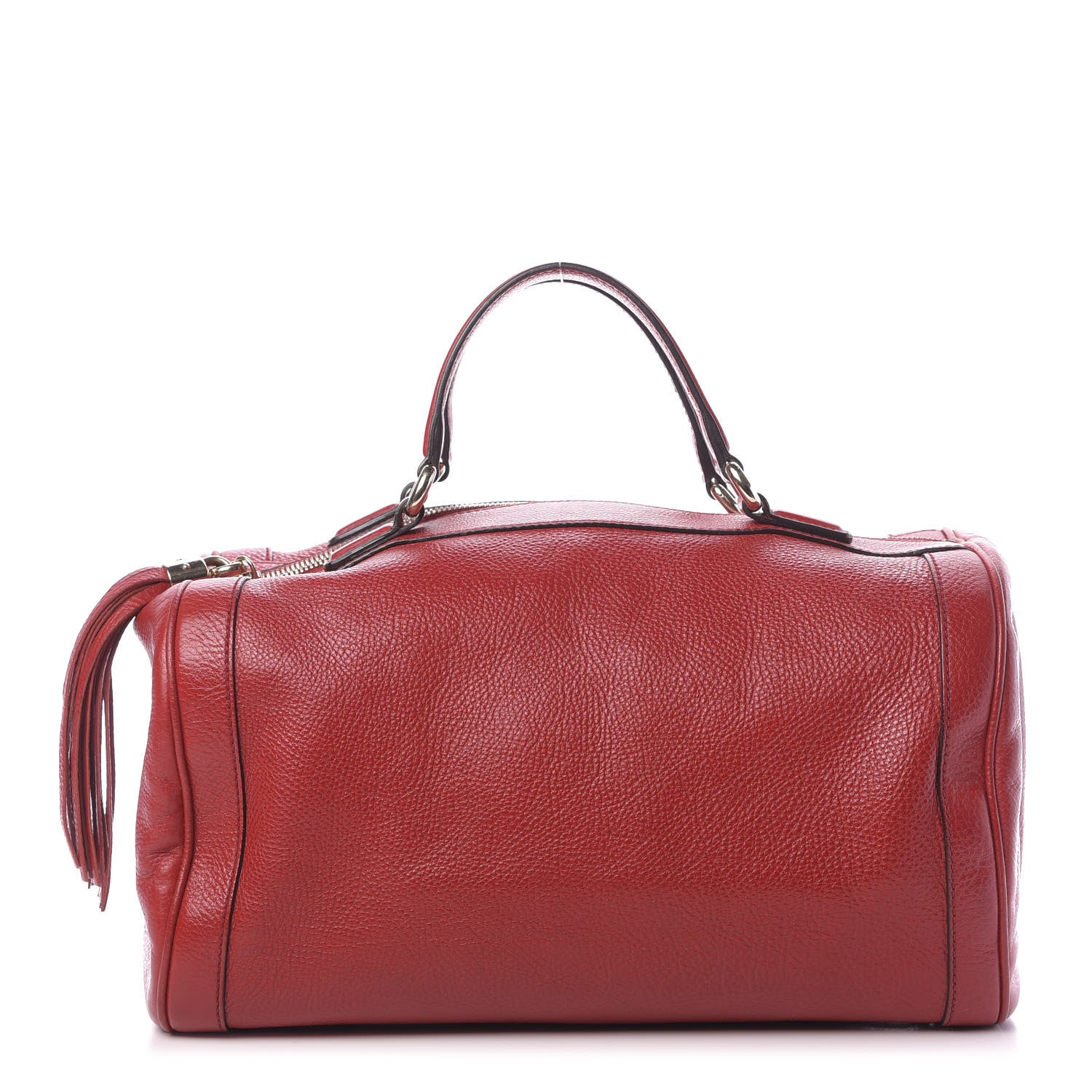 Gucci Pebbled Calfskin Medium Soho Boston Red 1 of 13
