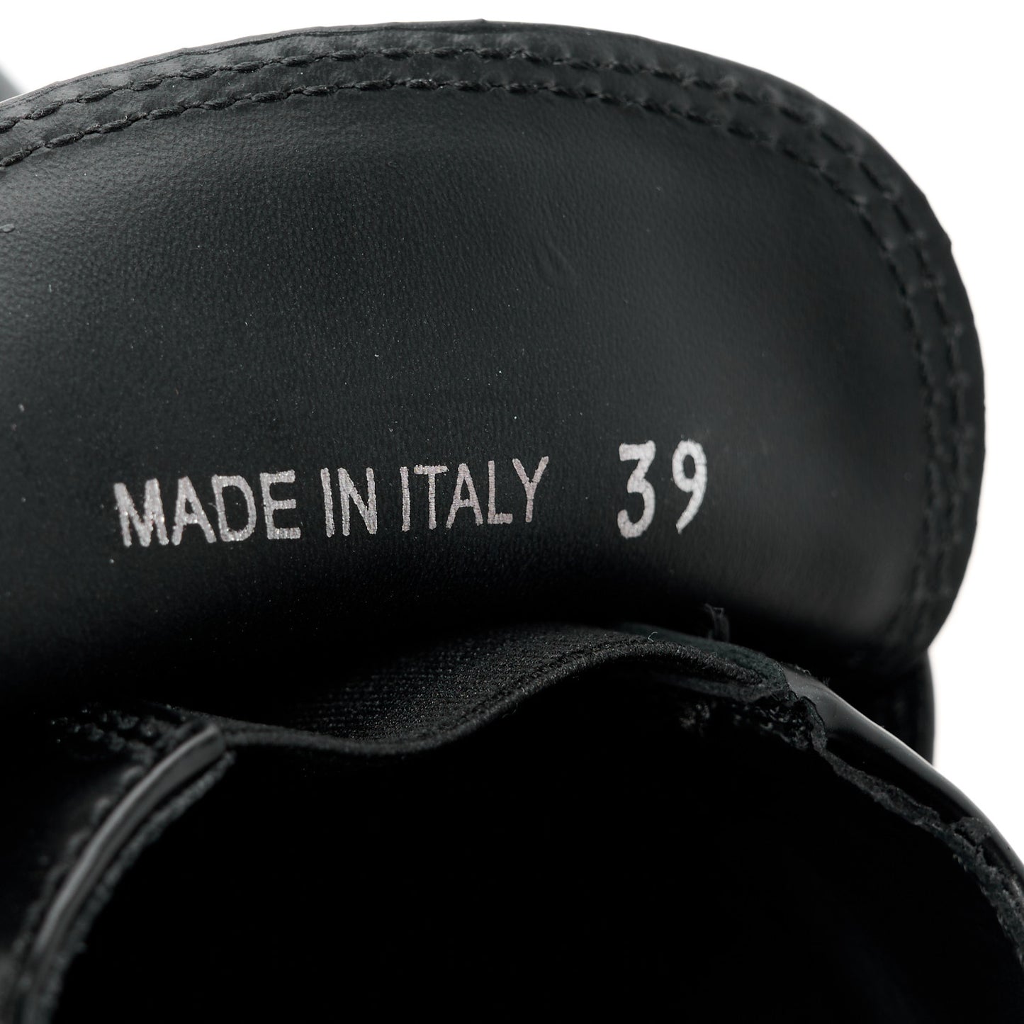 Spazzolato Metal Triangle Logo 50mm Lug Sole Loafers 39 Black