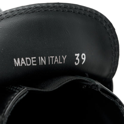Prada Spazzolato Metal Triangle Logo 50mm Lug Sole Loafers 39 Black 8 of 11