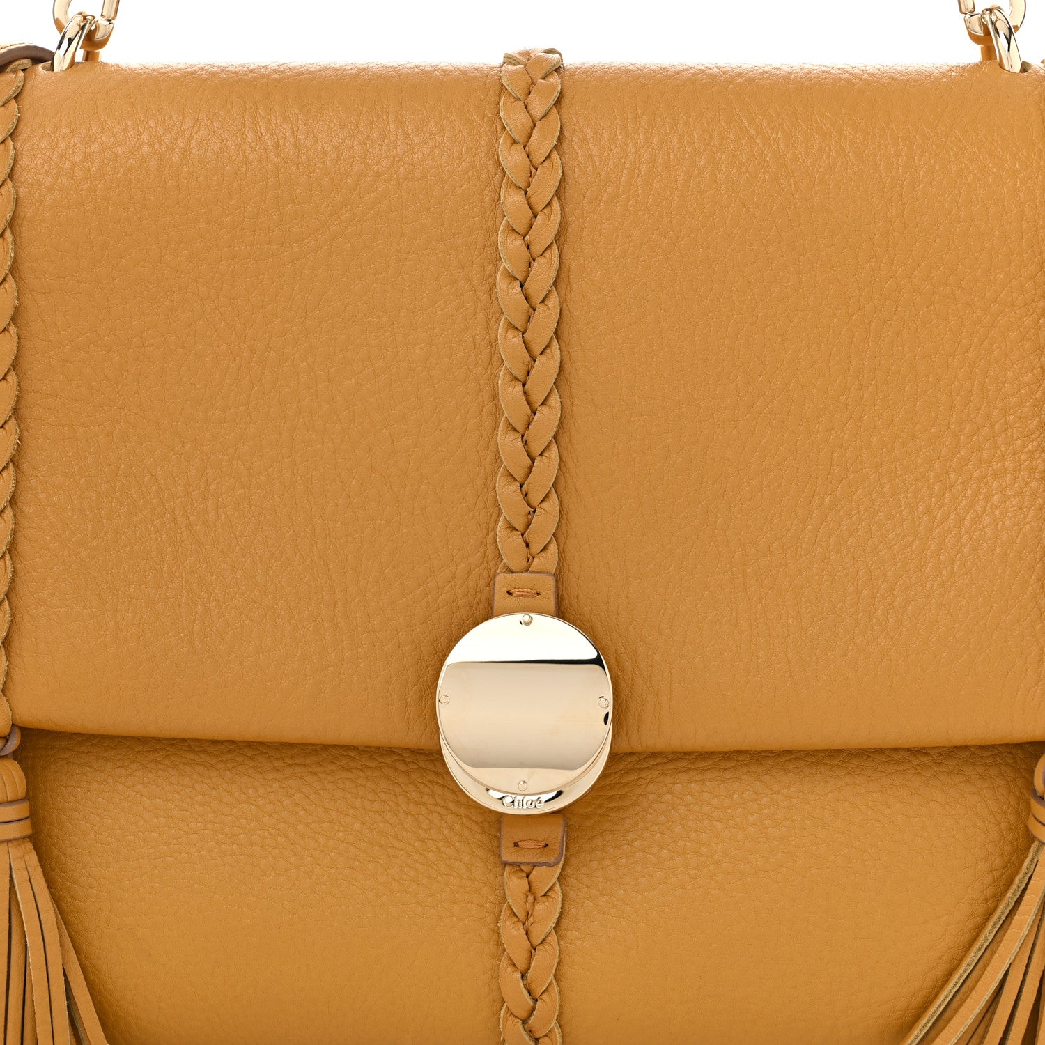 Chloe Grained Calfskin Medium Penelope Shoulder Bag Dusty Gold 8 of 10