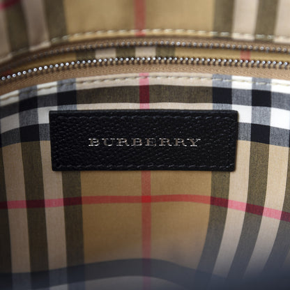 Burberry Derby Calfskin House Check Medium Banner Tote Black 8 of 11
