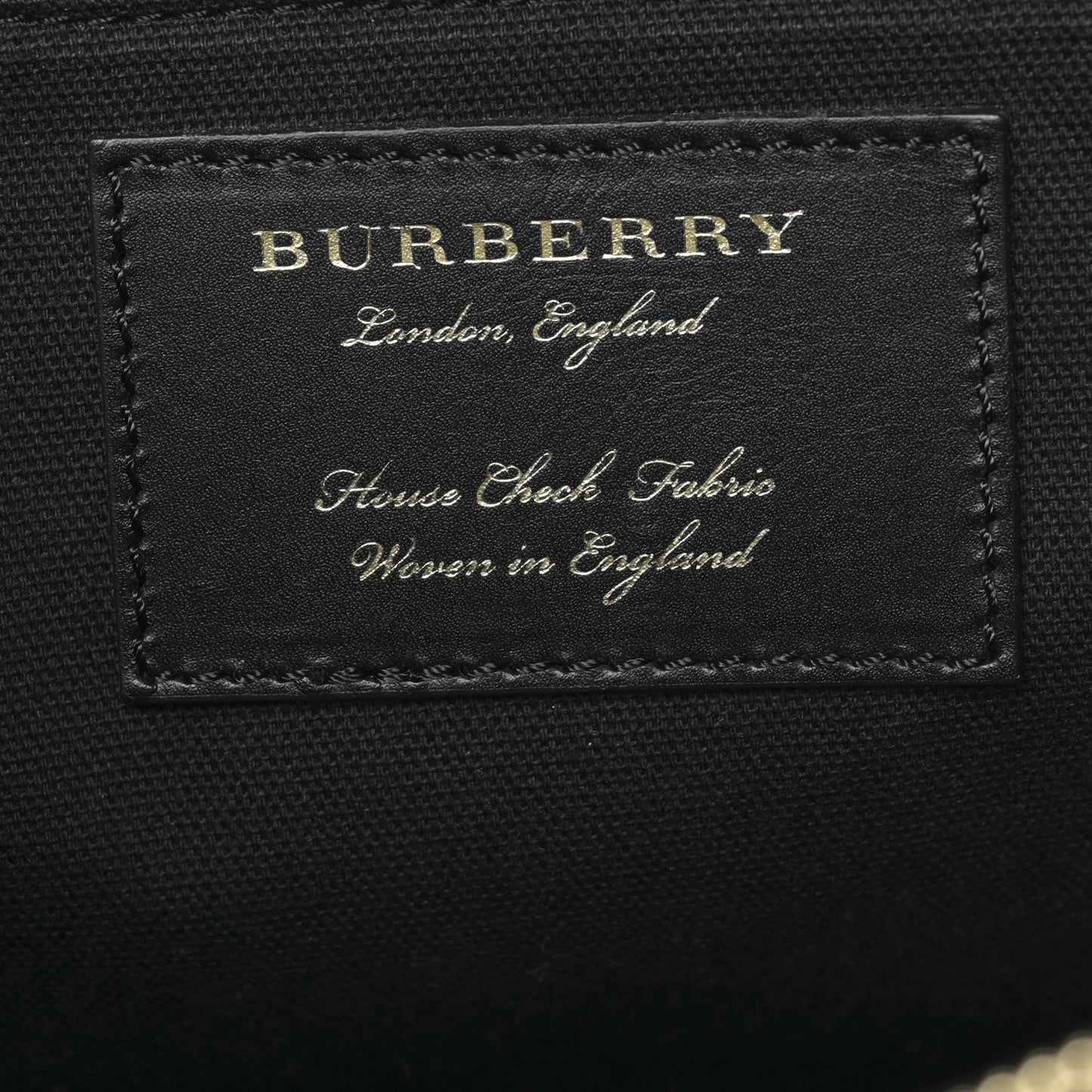 Grainy Calfskin House Check Large Banner Tote Black