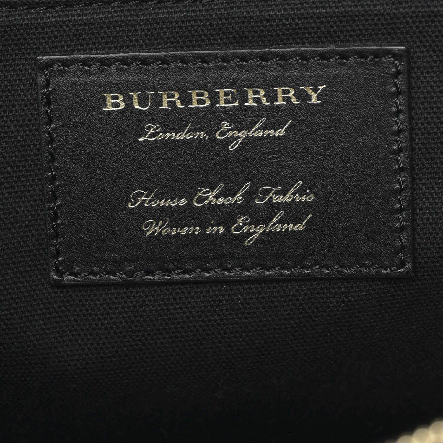 Burberry Grainy Calfskin House Check Large Banner Tote Black 6 of 10
