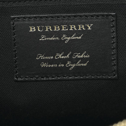 Burberry Grainy Calfskin House Check Large Banner Tote Black 6 of 10
