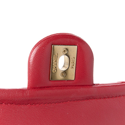 Chanel Lambskin Quilted Small Chain Link Flap Bag Red 6 of 13