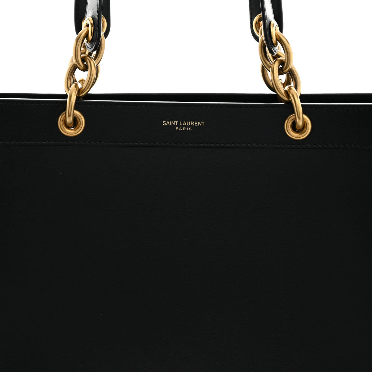 Saint Laurent Smooth Calfskin Maillon Cabas Tote Black 8 of 10