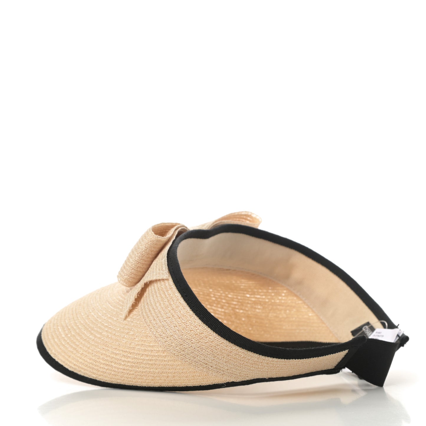 Straw Grosgrain Visor M Beige Black