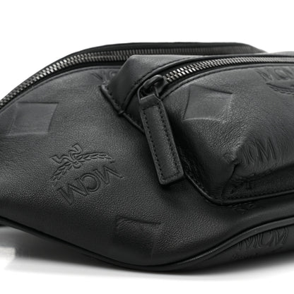 MCM Calfskin Maxi Monogram Fursten Belt Bag Black 8 of 10