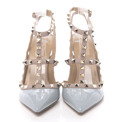 Valentino Garavani Patent Nappa Rockstud Ankle Strap 100mm Pumps 40.5 Sky Sorbet Poudre 2 of 8