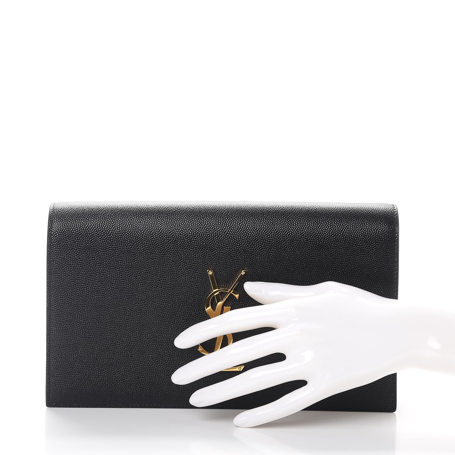 Saint Laurent Grain De Poudre Classic Monogram Kate Clutch Black 2 of 8