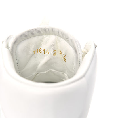 Valentino Garavani Calfskin Womens Rockstud Open High Top Sneakers 37.5 White Platino 8 of 9
