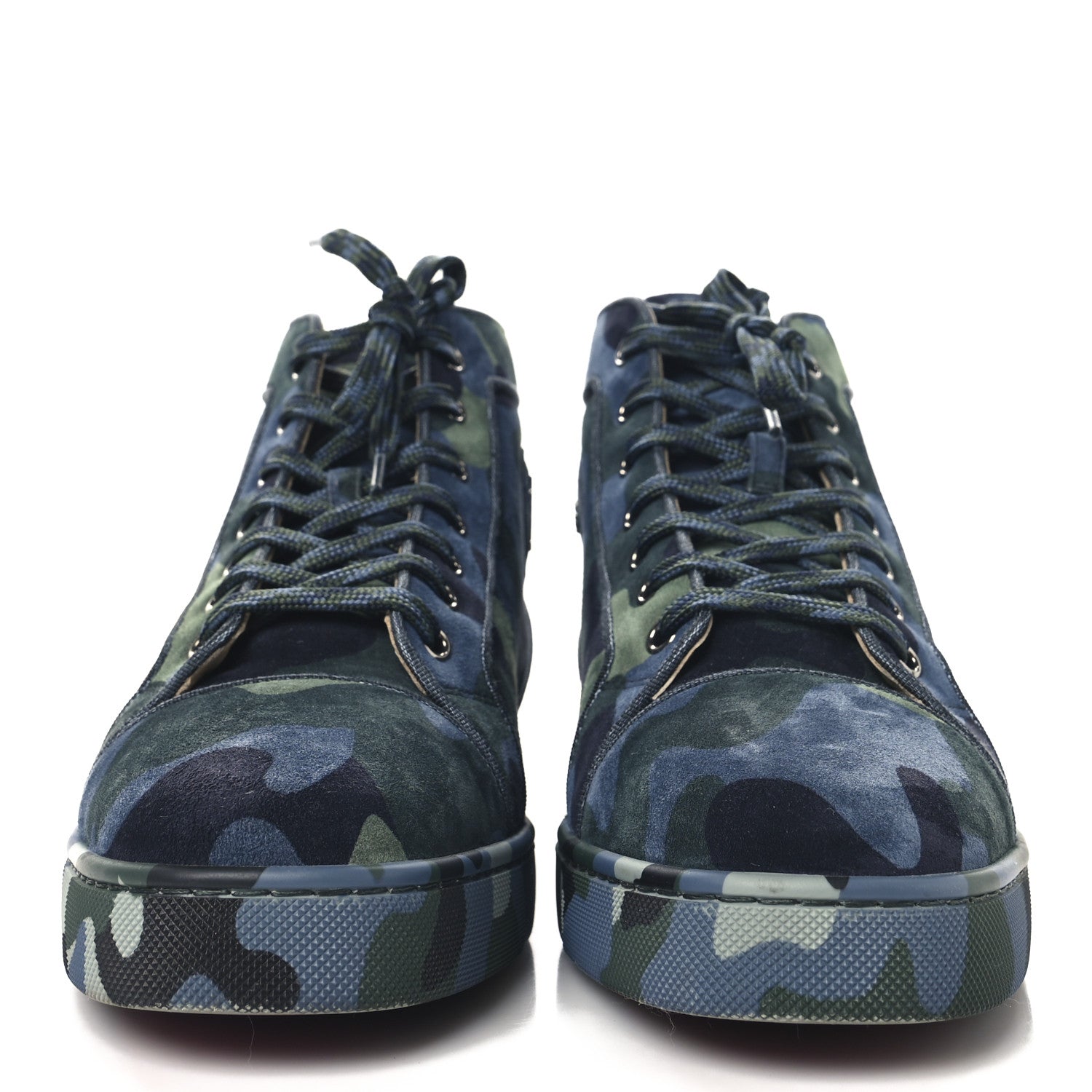 Christian Louboutin Veau Velours Camouflage Louis Orlato High Top Sneakers 43 Multi 3 of 9