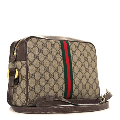 Gucci GG Supreme Monogram Web Small Ophidia Shoulder Bag Brown 3 of 11