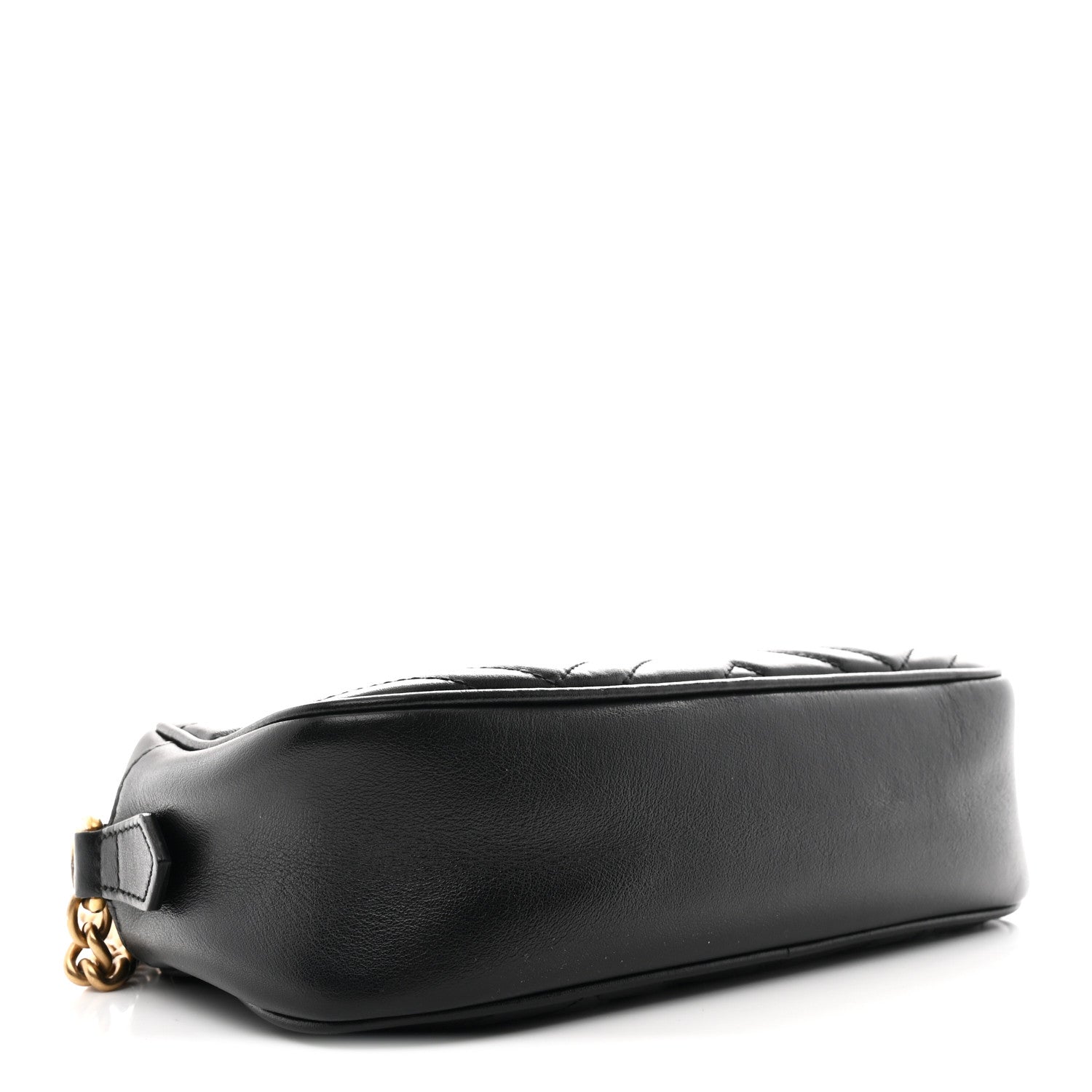 Gucci Calfskin Matelasse Small GG Marmont Chain Shoulder Bag Black 4 of 10