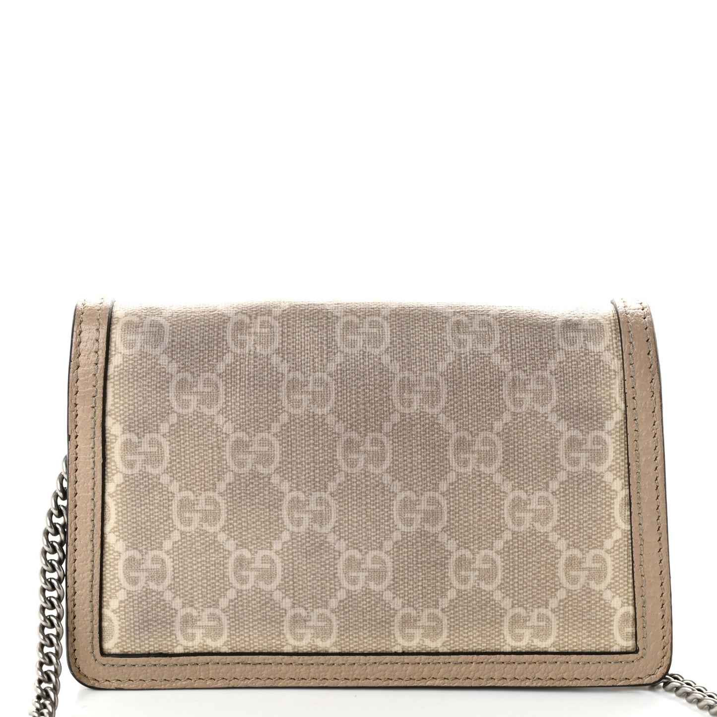 GG Supreme Monogram Textured Dollar Calfskin Super Mini Dionysus Shoulder Bag Beige Mystic White Oatmeal