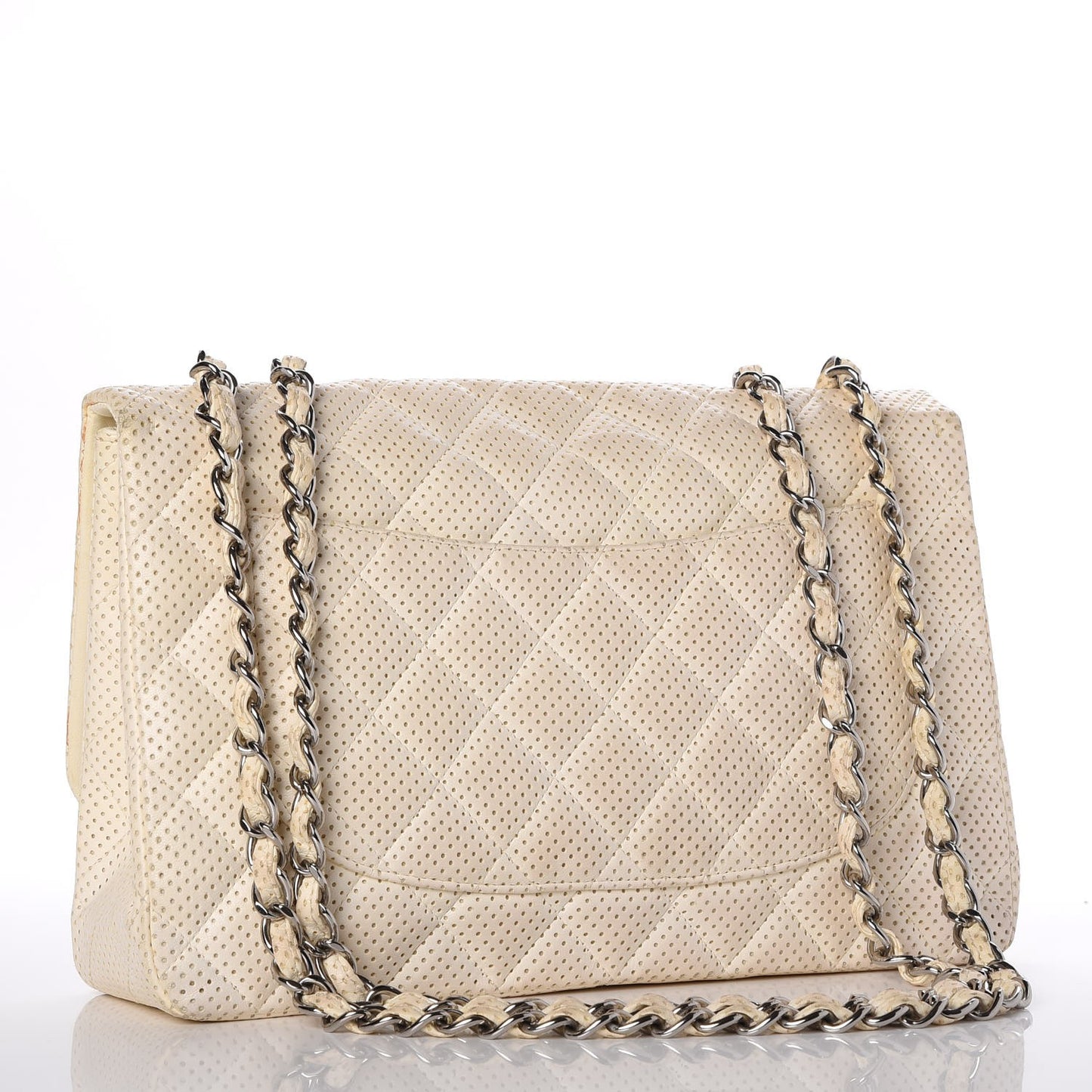 Lambskin Perforated Jumbo Single Flap White