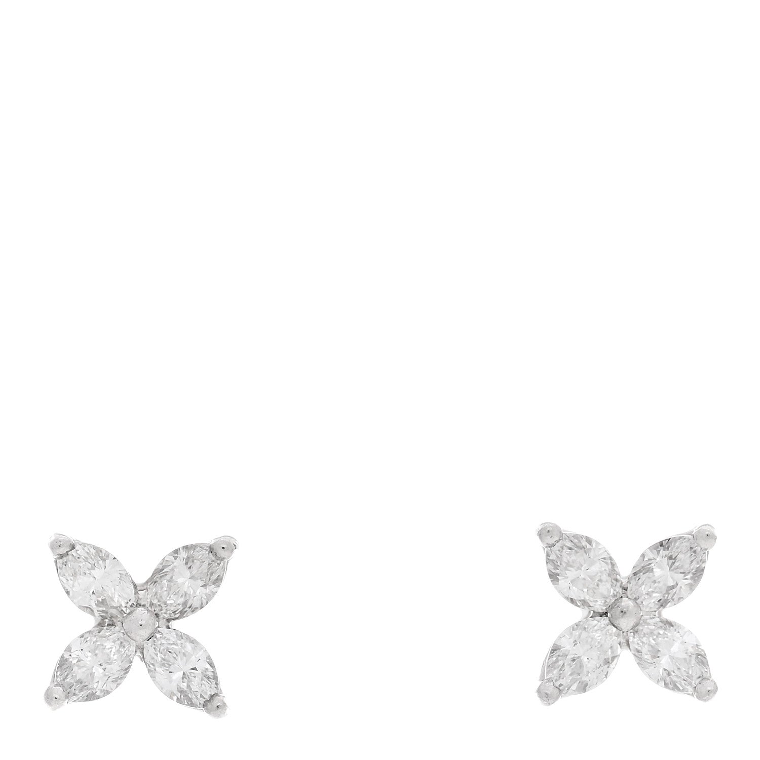 Tiffany Platinum Diamond .64ct Small Victoria Earrings 1 of 5