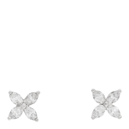 Tiffany Platinum Diamond .64ct Small Victoria Earrings 1 of 5