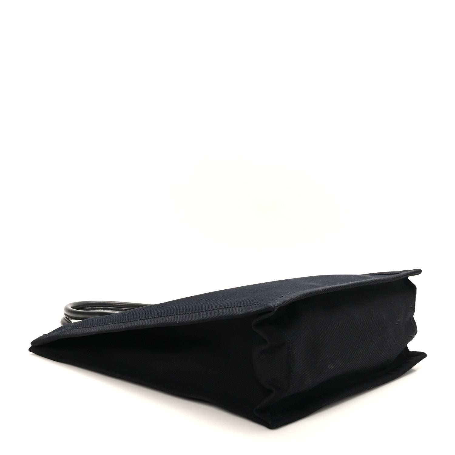 Saint Laurent Linen Calfskin Rive Gauche North South Tote Black 4 of 8