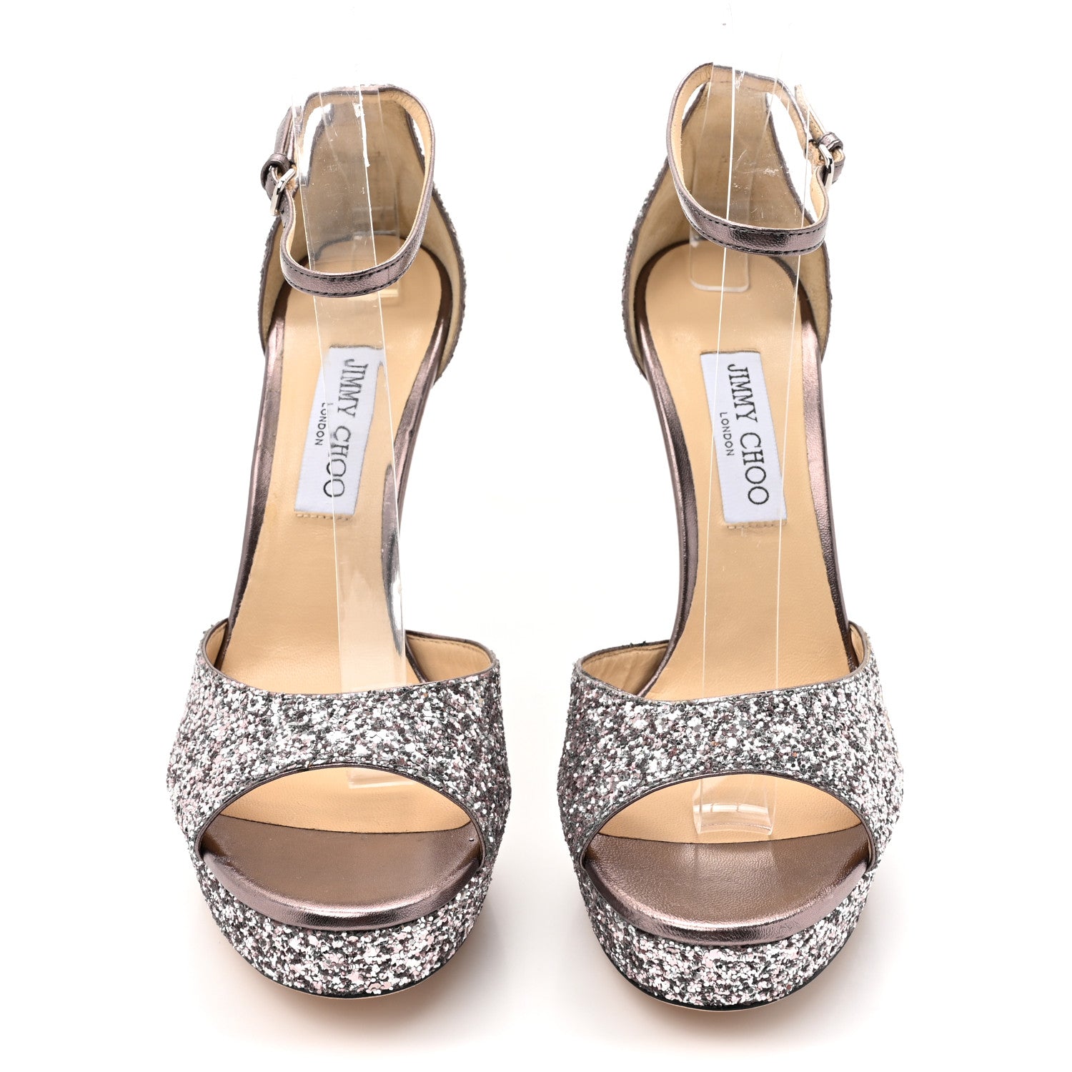 Jimmy Choo Coarse Glitter Fabric Pattie 130 Pumps 40.5 Light Lilac 2 of 13