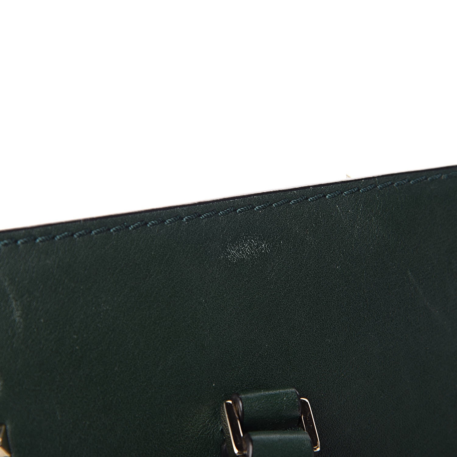 Valentino Garavani Vitello Rockstud Double Handle Tote Green 10 of 15