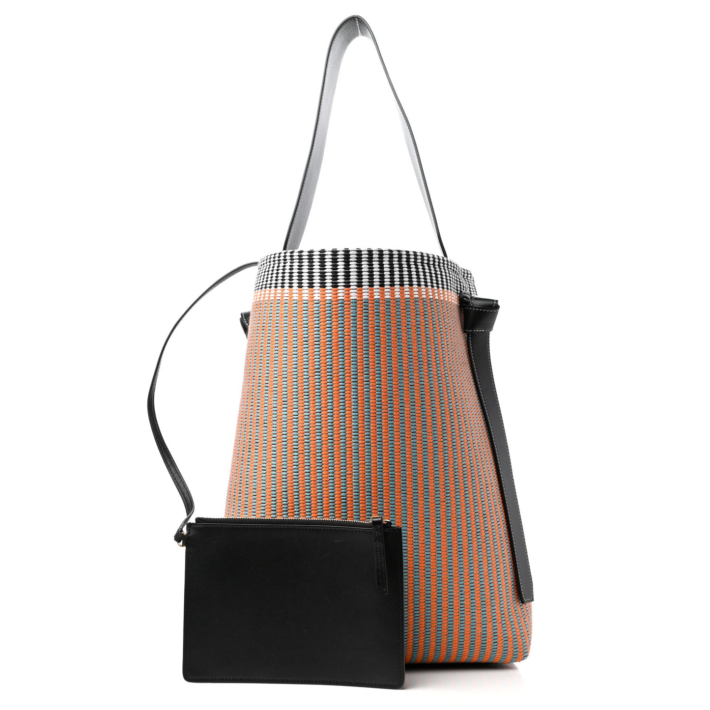 Woven Canvas Small Twisted Cabas Multicolor