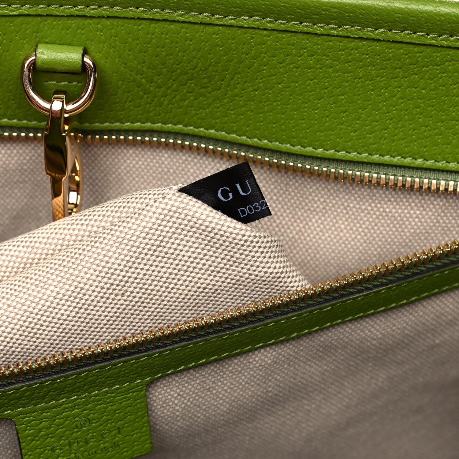 Gucci Fabric Embroidered Square G Forte Dei Marmi Striped Tote Bag Green Yellow 5 of 12