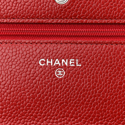 Chanel Caviar Quilted Wallet On Chain WOC Red 6 of 11