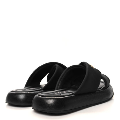 Chanel Fabric CC Mules Sandals 38 Black 4 of 7