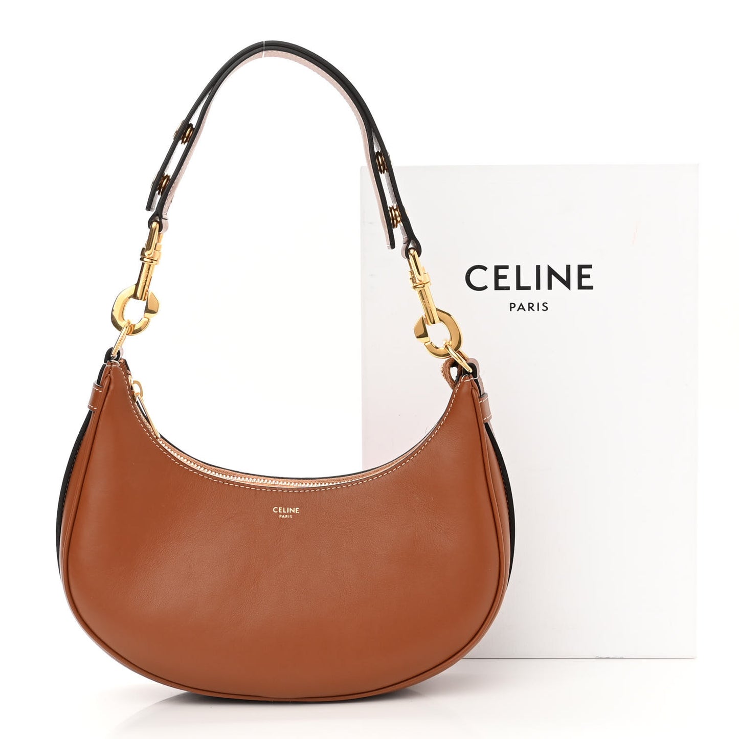Smooth Calfskin Medium Strap Ava Shoulder Bag Tan
