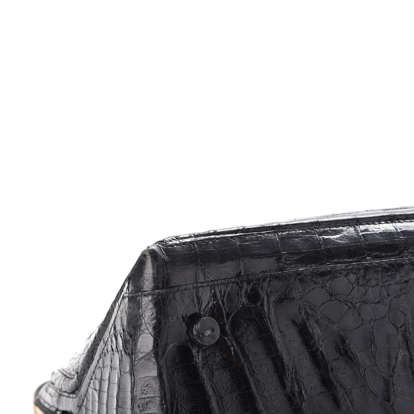 Crocodile Top Handle Tote Black